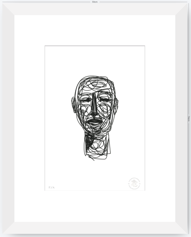 Doodle Head B&N - 33 x 48 cm