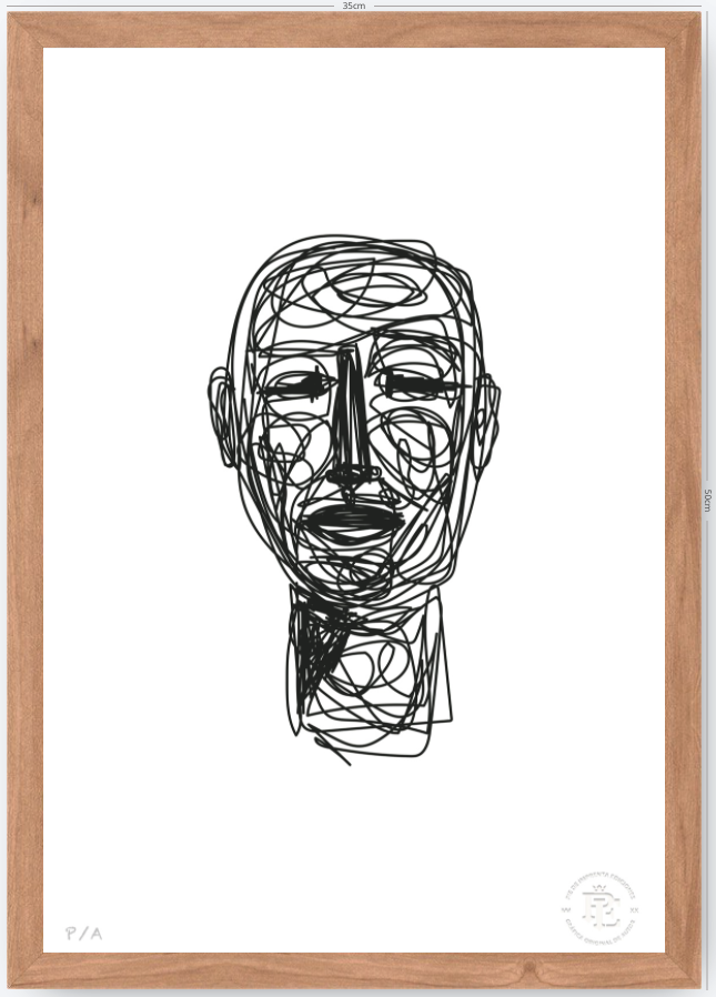 Doodle Head B&N - 33 x 48 cm