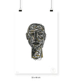 Doodle Head Musgo - 33 x 48 cm
