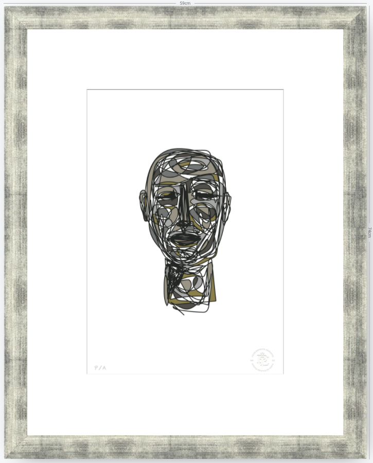 Doodle Head Musgo - 33 x 48 cm